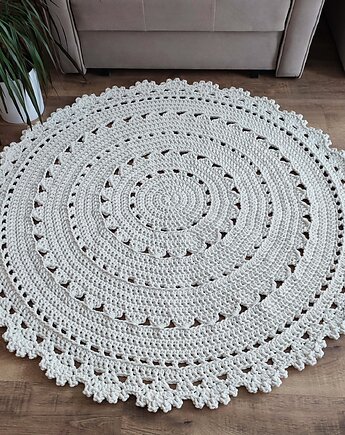 Dywan szydełkowy okrągły ze sznurka bawełnianego 130cm